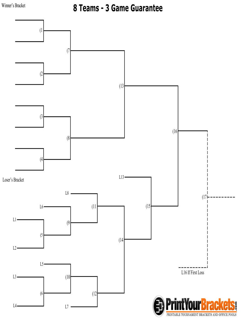 8 Team Bracket  Form