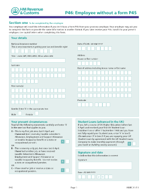 P46 Employee Without a Form P45 Your Employer Will Need This Information If You Don&#039;t Have a P45 from Your Previous Employe