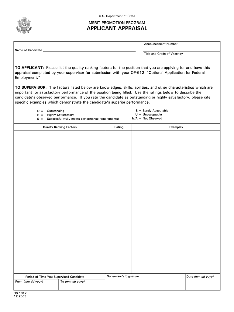  Ds 1812 Form 2005