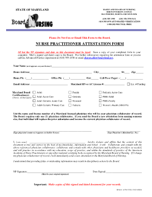 Maryland Attestation Form