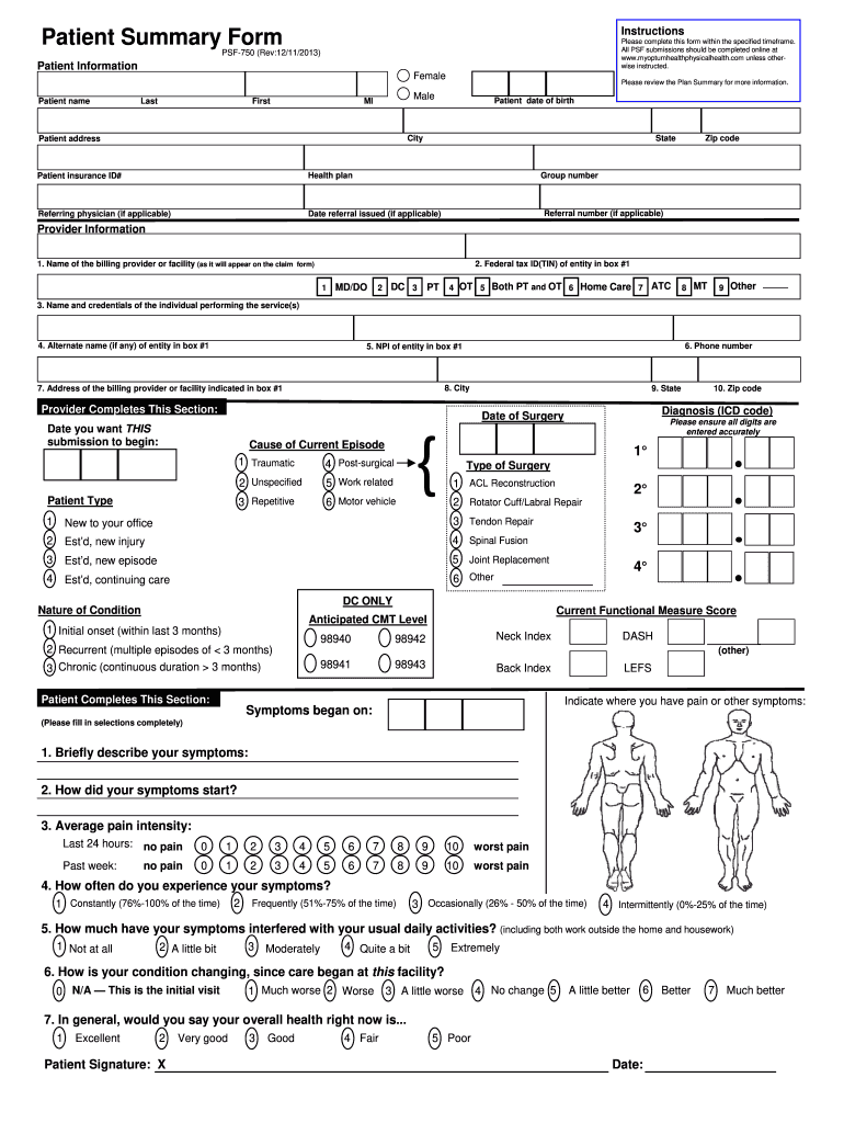  Psf Printable Form 2013