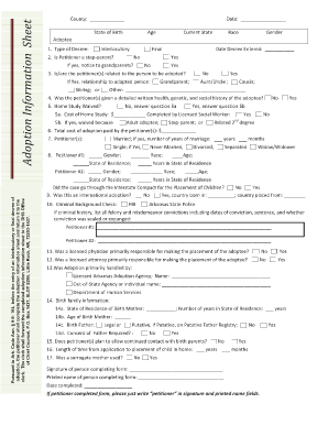 Adoption Information Sheet Arkansas Department of Human Services Humanservices Arkansas