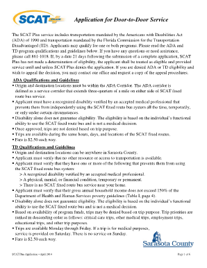  SCAT Plus Application Sarasota County Government Scgov 2014
