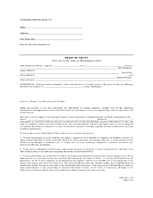 Deed of Trust Washington State  Form