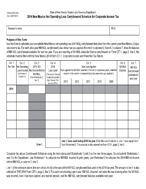 Nol Carryforward Schedule  Form