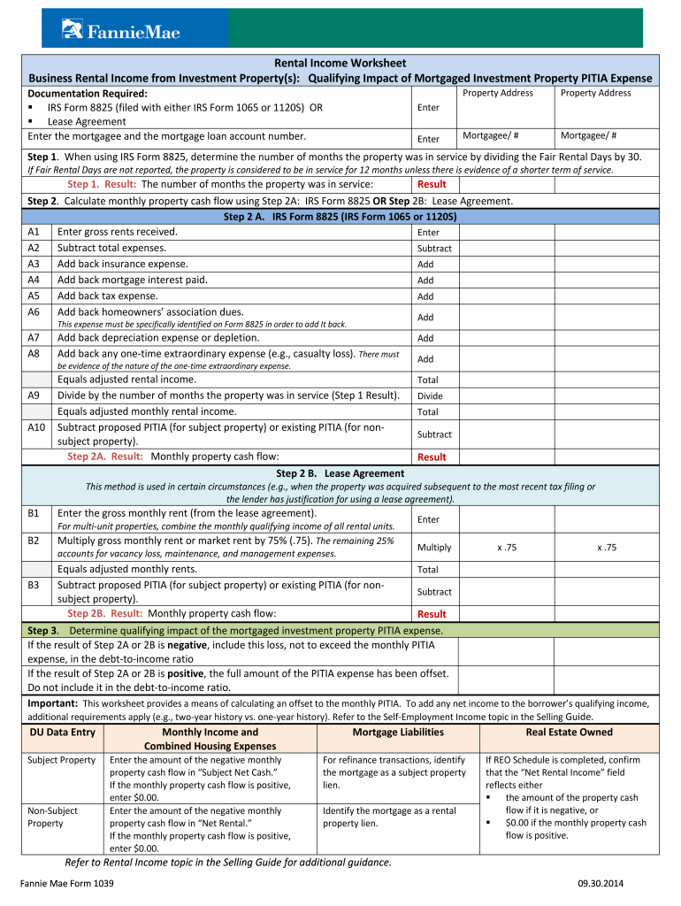  1039 Tax Form 2014-2024