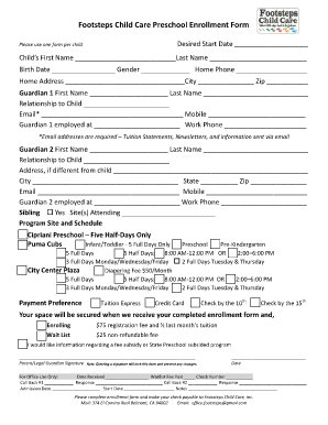 Preschool Enrollment Form