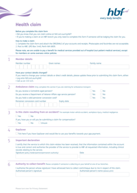 Claim Form HBF