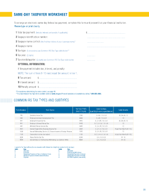 Same Day Payment Worksheet  Form