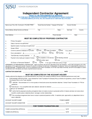 Independent Contractor Agreement Form