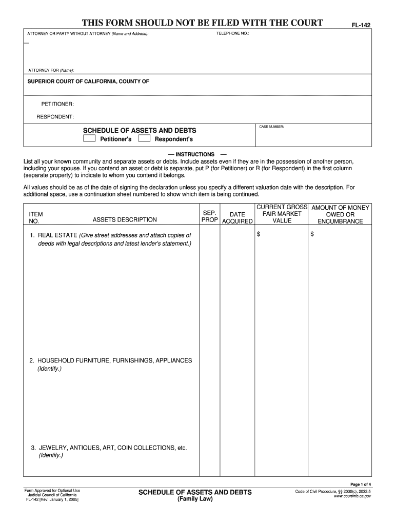 Get and Sign Fl 142  Form 2005