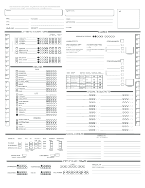 Exalted Sidereal Character Sheet  Form