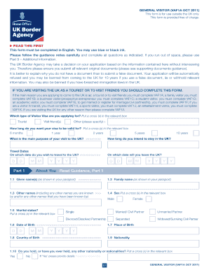 General Visitor Vaf1a Oct Form