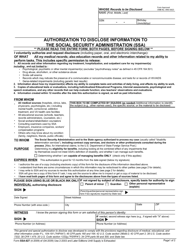  Omb No0960 0623 Form 2020-2024