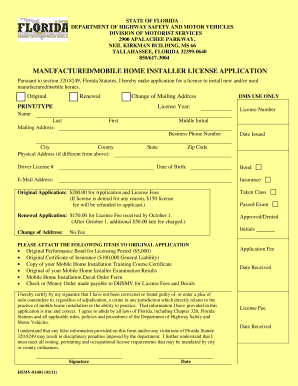  Mobile Home Installer License 2011