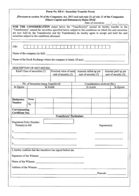 Share Transfer Form SH 4