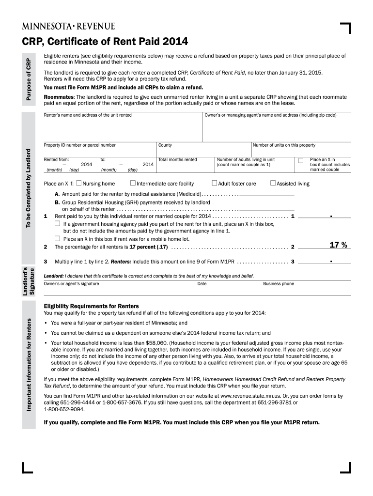 Get and Sign Renter's Property Tax Refund Minnesota Department of Revenue 2020-2022 Form