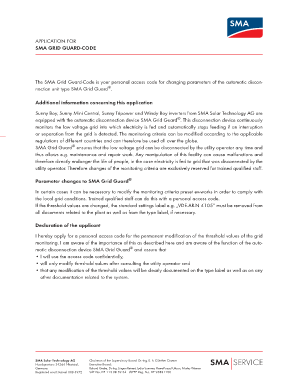 Sma Grid Guard Code  Form