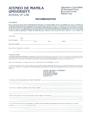 Ateneo Recommendation Letter  Form