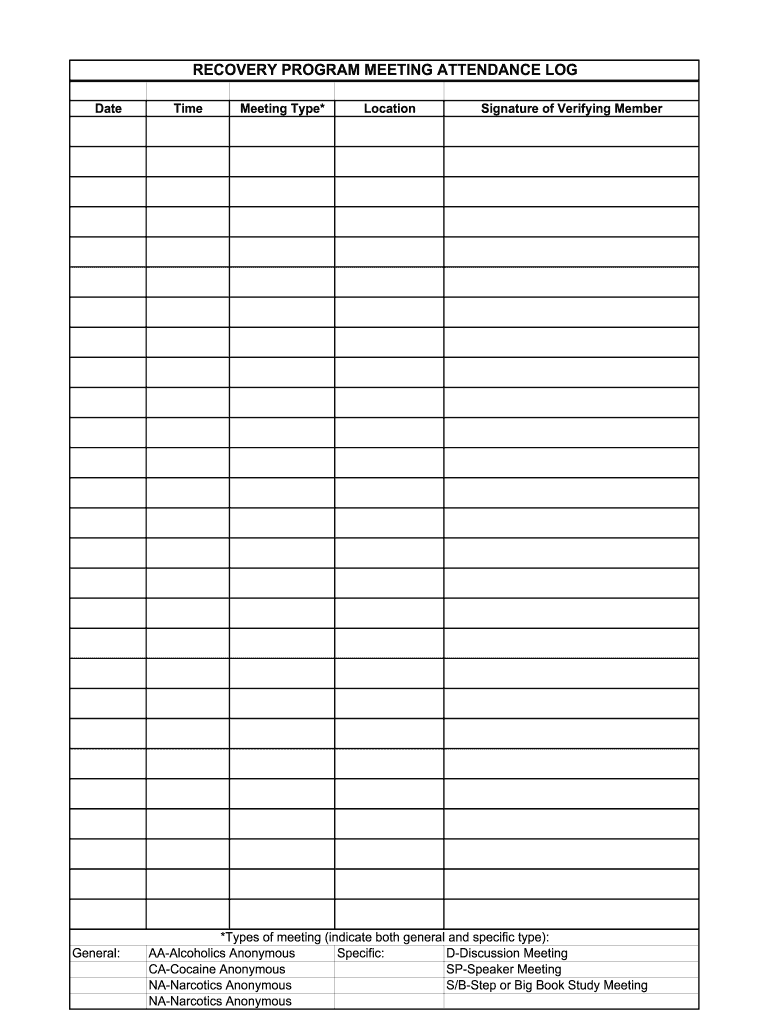 Attendance Log  Form