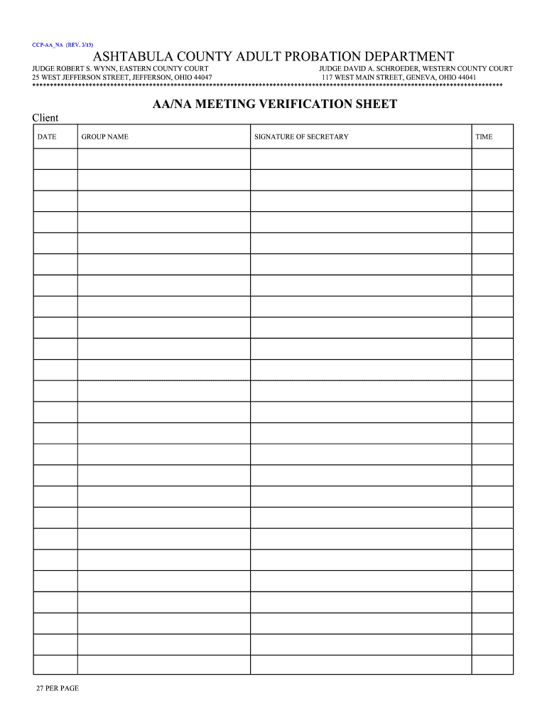  Meetnig Verification Sheet PDF Generic 2013-2024