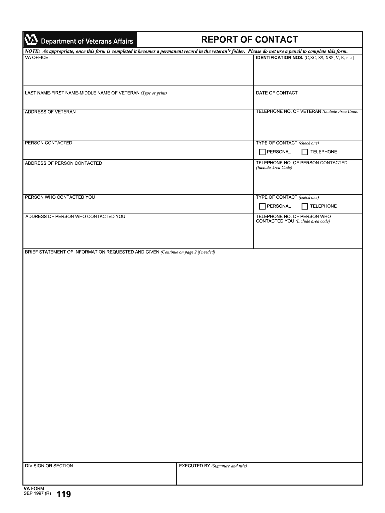  Va Form 119 1997-2024