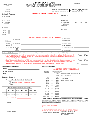 Graduated Business License St Louis  Form