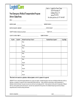 Texas Medicaid Gas Reimbursement Form