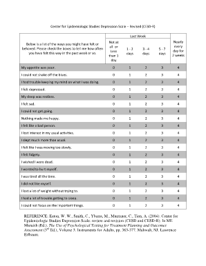 Cesd  Form