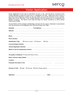 Villawood Detention Centre Visitor Booking Form
