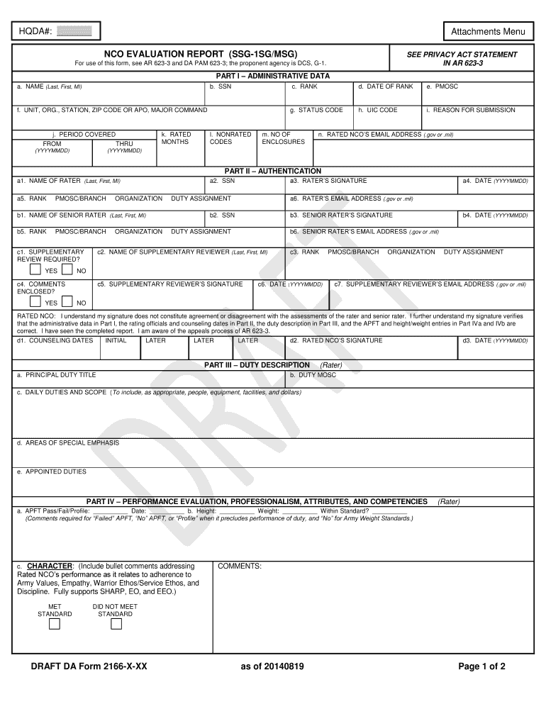 Nco Evaluation Reportpdffillercom Form