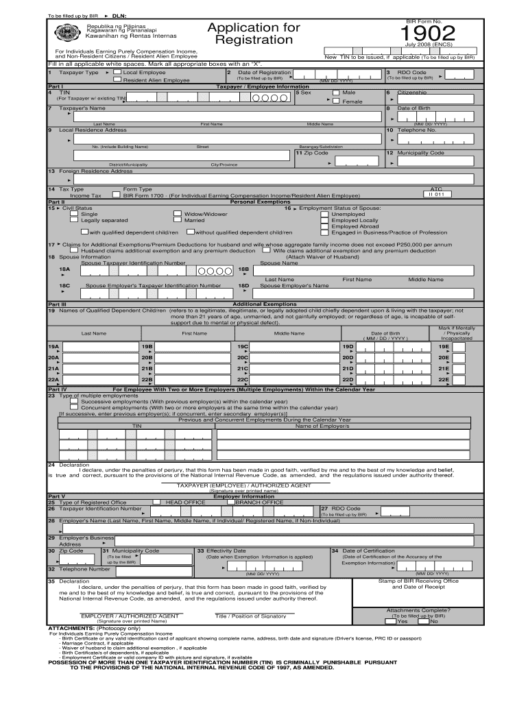 Bir Form 1902