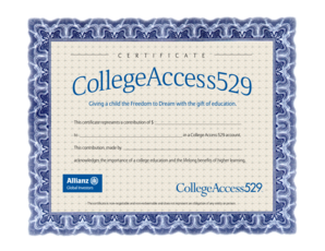 Gift Certificate CollegeAccess529  Form