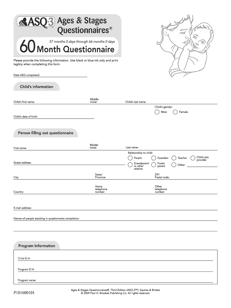 Asq 3 for 66 Months  Form