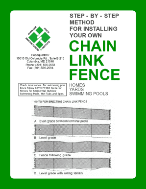 Chain Link Fence Installation Guide PDF  Form