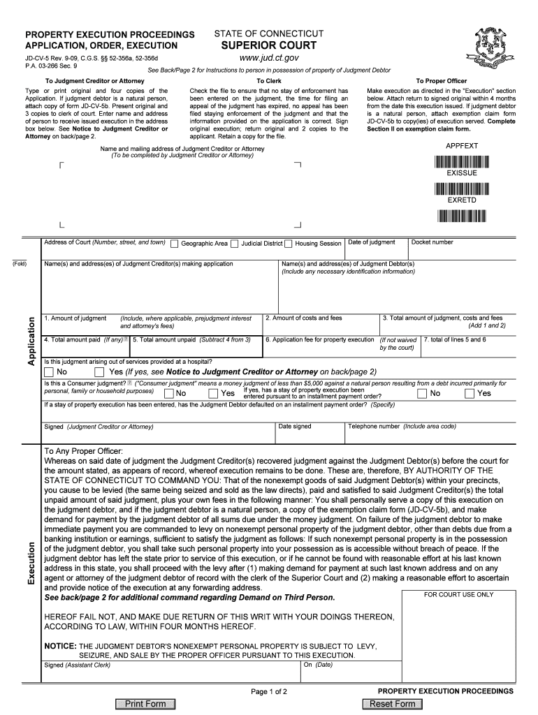 Connecticut Execution Order  Form
