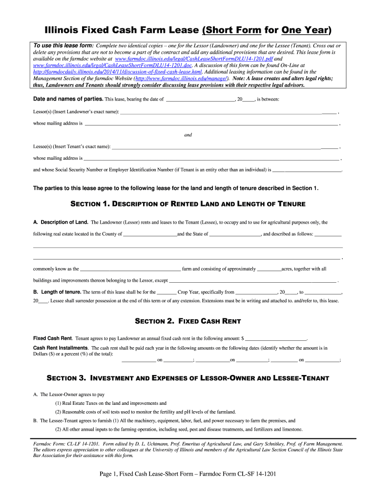 Farmdoc Form Cl Sf 14 1201