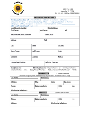 Davam Com Patient Registration Form