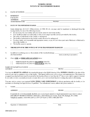  Discharge Paperwork Nursing Home 2012