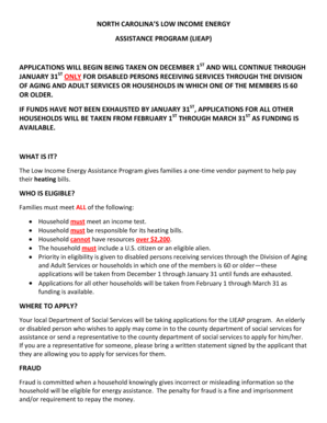 Liheap Application Nc  Form
