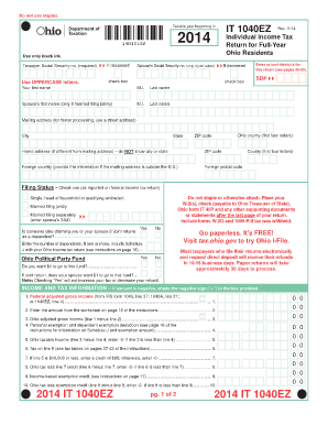 Ohio Form IT 1040EZ