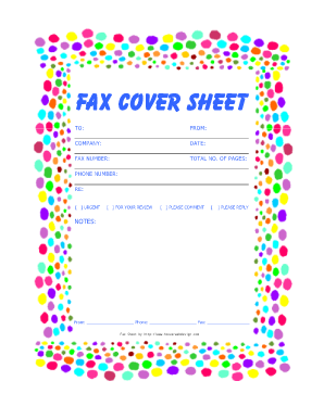 Printable Fax Cover Sheet Template Dots Printable Fax Cover Sheet Template Dots  Form