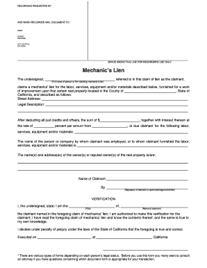 Grant of Lien  Form