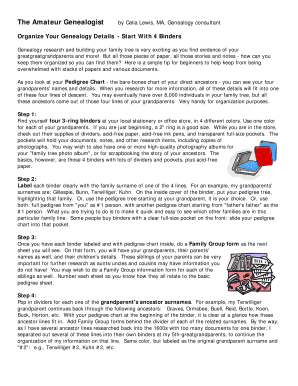How to Organize Genealogy Binder Form