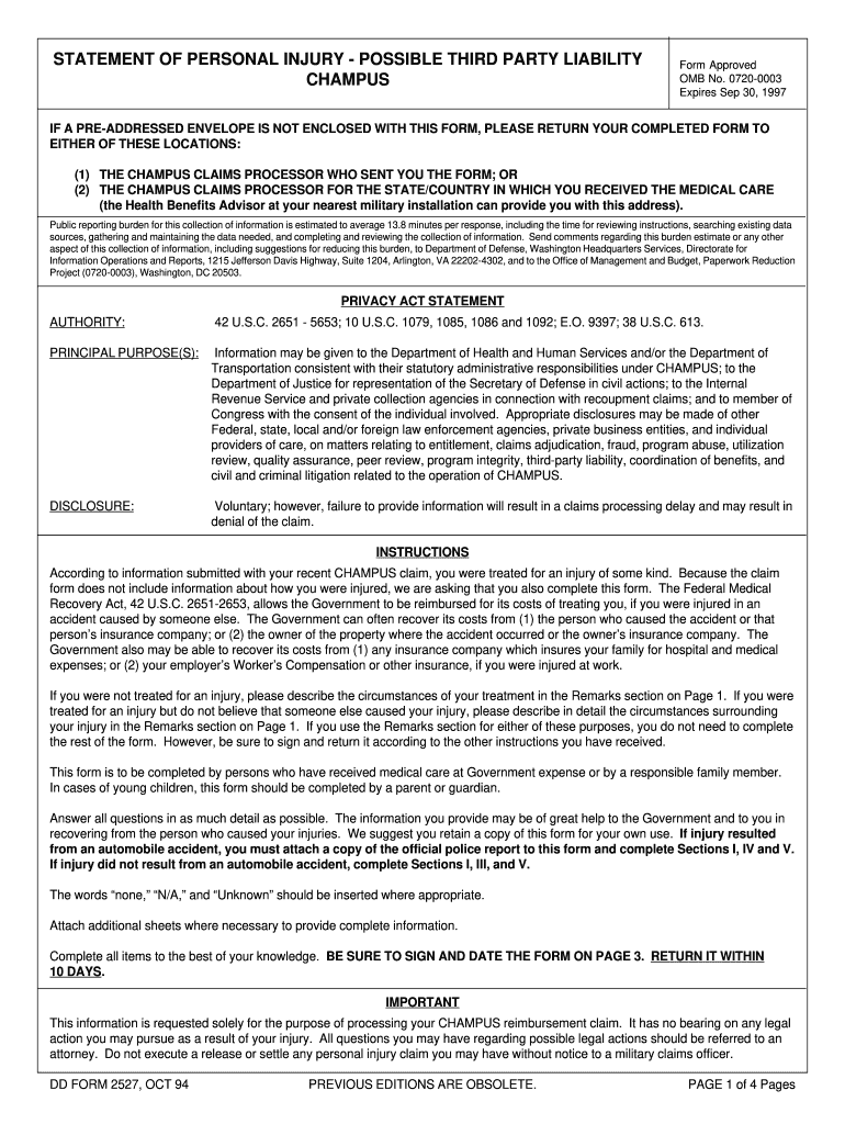  Dd2527 Form 1994