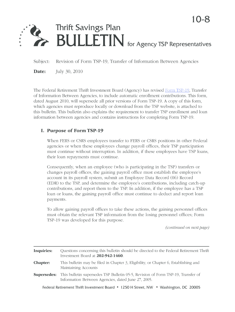  Tsp 19 Form 2019-2024