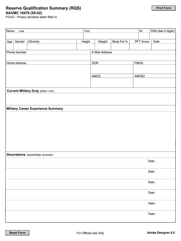  Navmc 10476 2002-2024