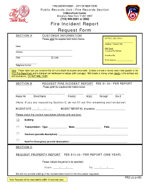 Fire Incident Report  Form