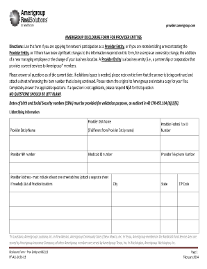 Amerigroup Disclosure Form