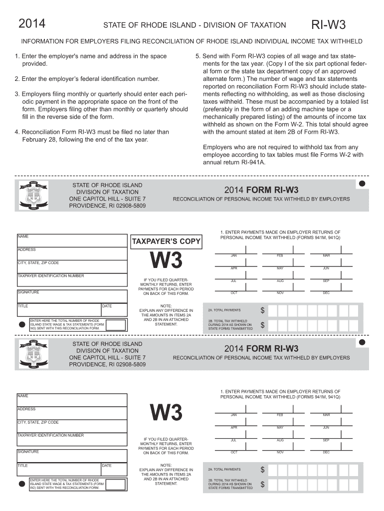  W3 Form 2014